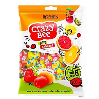 Geleekonfektmischung „Crazy Bee Fruity“ mit Füllung, in verschiedenen Geschmacksrichtungen (200g)
