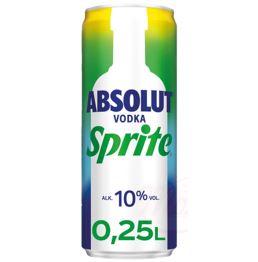 Absolut Vodka mit Sprite, 10% vol. 0,25L